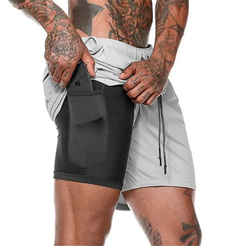 Gym Shorts Men 2 in 1