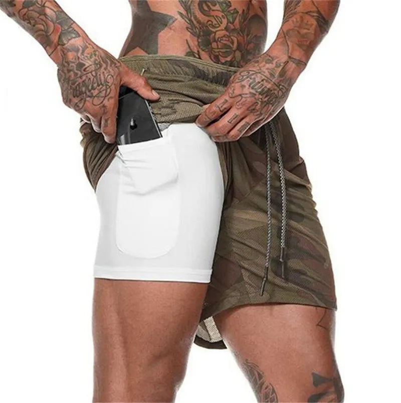 Gym Shorts Men 2 in 1
