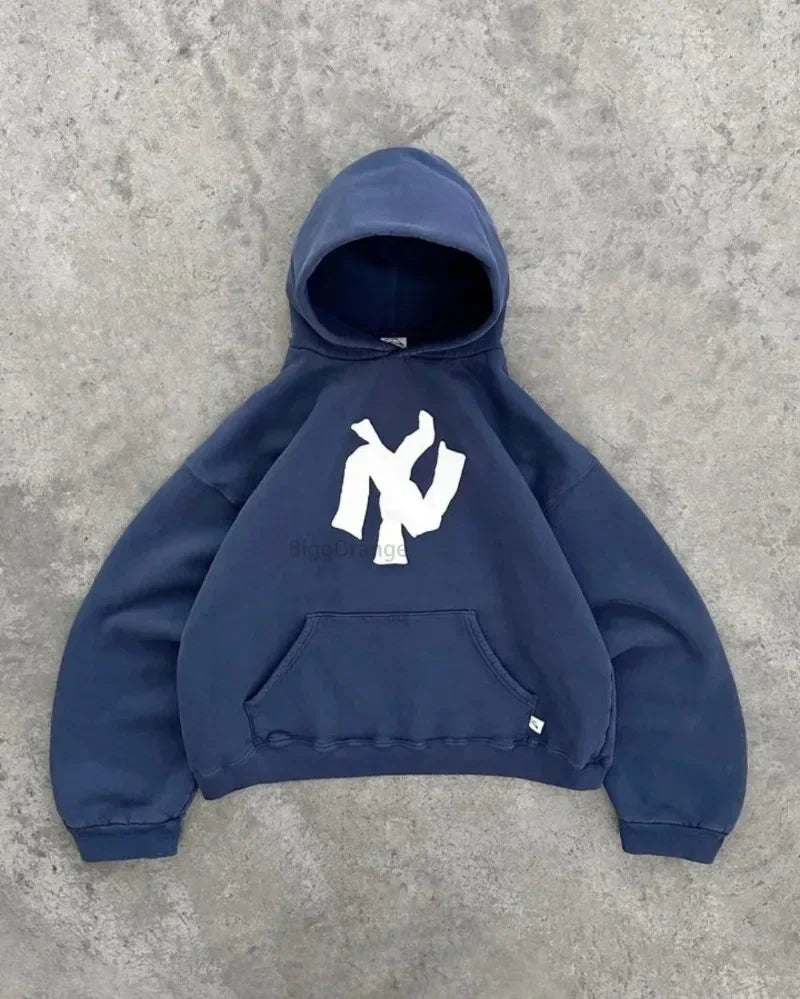 Cropped Yankees Inspired Hoodie