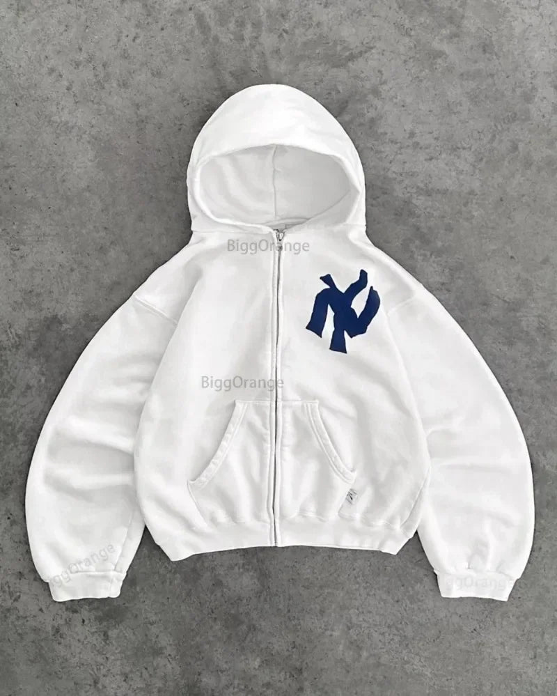 Cropped Yankees Inspired Hoodie