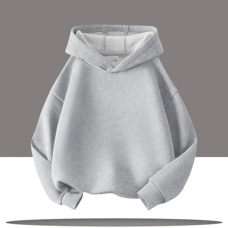 Kids Plain Base Cropped Hoodie