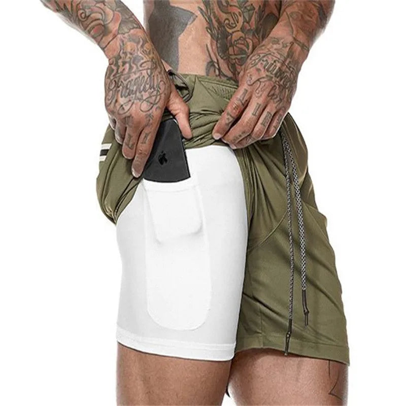 Gym Shorts Men 2 in 1