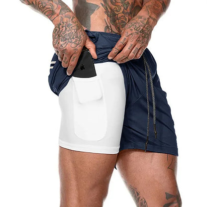 Gym Shorts Men 2 in 1