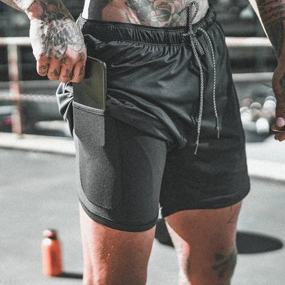 Gym Shorts Men 2 in 1