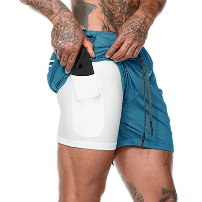 Gym Shorts Men 2 in 1