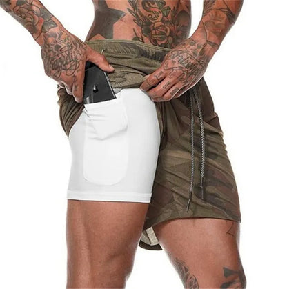 Gym Shorts Men 2 in 1