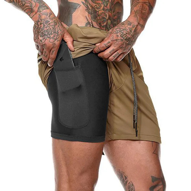 Gym Shorts Men 2 in 1