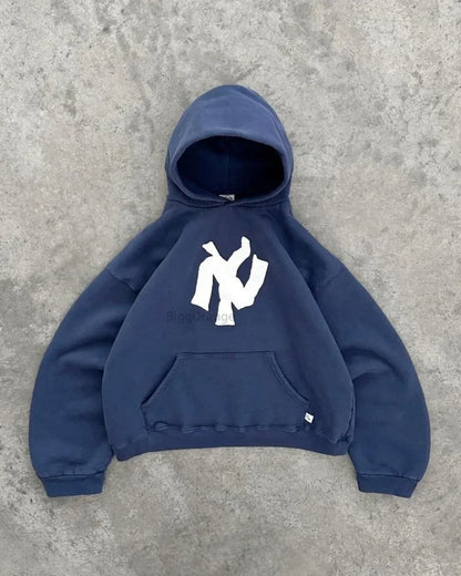 Cropped Yankees Inspired Hoodie
