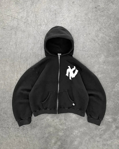 Cropped Yankees Inspired Hoodie