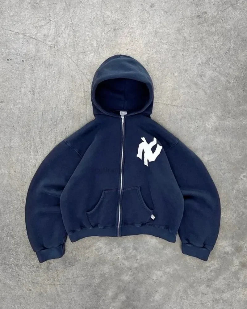 Cropped Yankees Inspired Hoodie