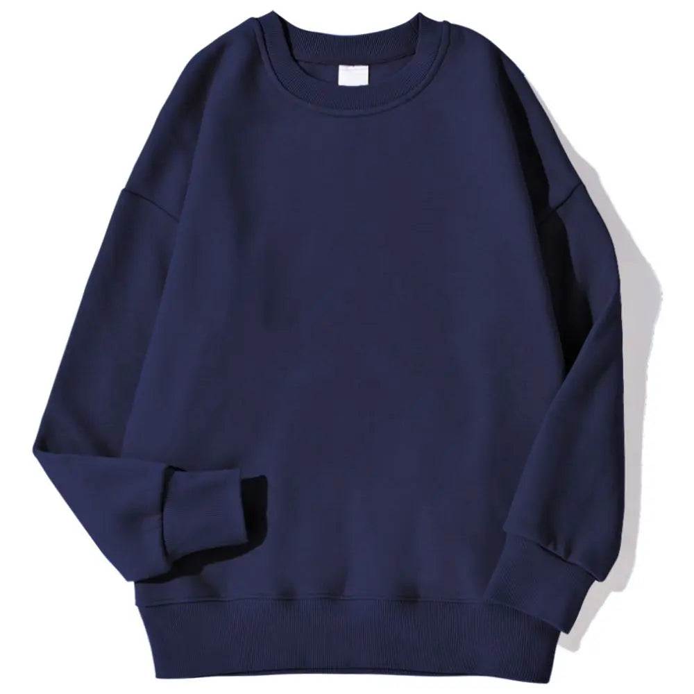 Autumn Winter Solid Hoodie Fashion Warm Fleece Pullover
