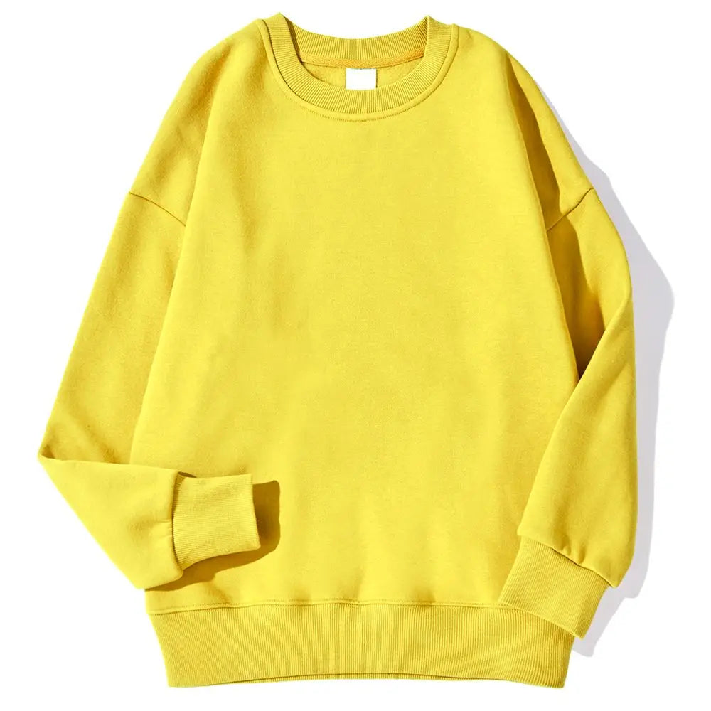 Autumn Winter Solid Hoodie Fashion Warm Fleece Pullover