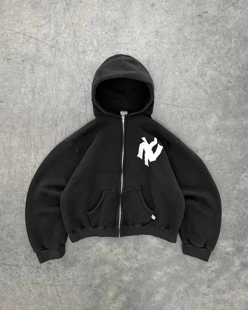 Cropped Yankees Inspired Hoodie