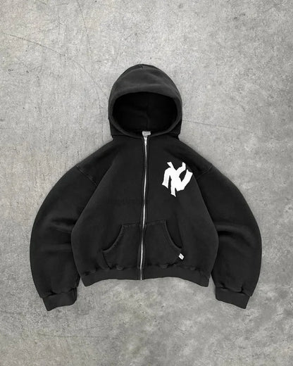 Cropped Yankees Inspired Hoodie