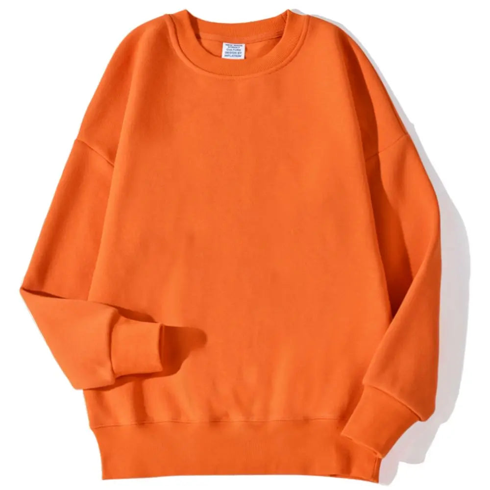 Autumn Winter Solid Hoodie Fashion Warm Fleece Pullover