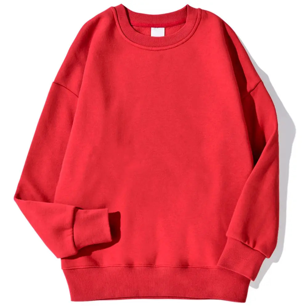 Autumn Winter Solid Hoodie Fashion Warm Fleece Pullover