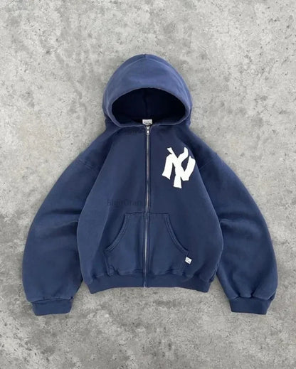 Cropped Yankees Inspired Hoodie