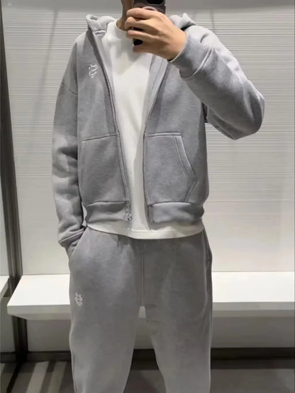 2025 New Letter Embroidery Zipper Casual Tracksuit