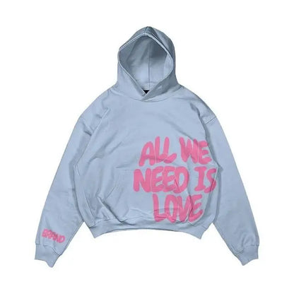 Letter Printed Hoodie Casual