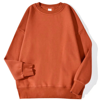 Autumn Winter Solid Hoodie Fashion Warm Fleece Pullover