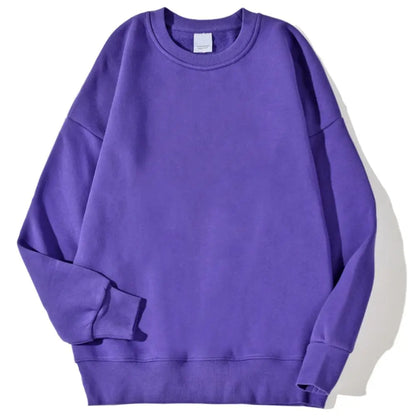 Autumn Winter Solid Hoodie Fashion Warm Fleece Pullover