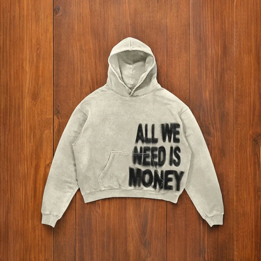 Letter Printed Hoodie Casual