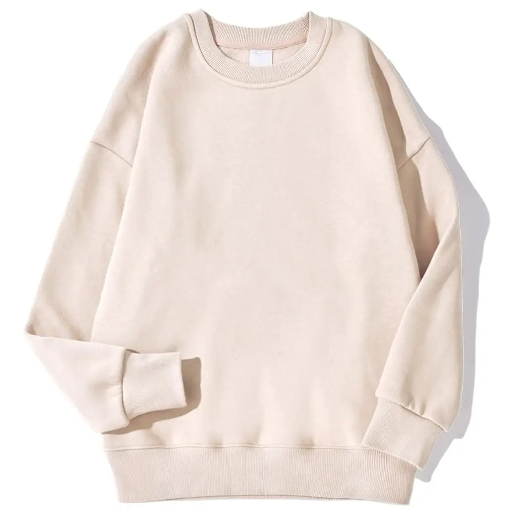 Autumn Winter Solid Hoodie Fashion Warm Fleece Pullover