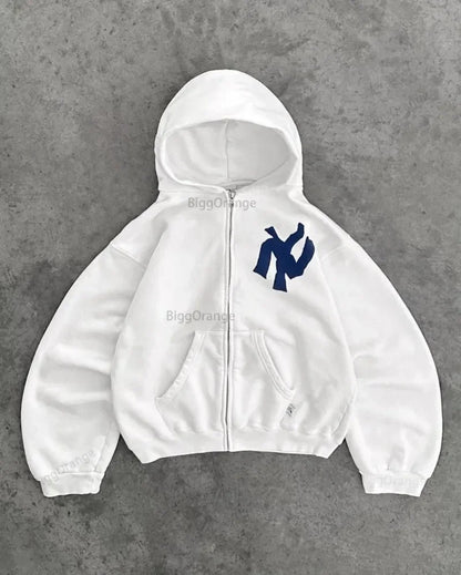 Cropped Yankees Inspired Hoodie
